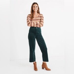 Madewell Slim Emmett Wide-Leg Crop Pants: Corduroy Edition Size 23